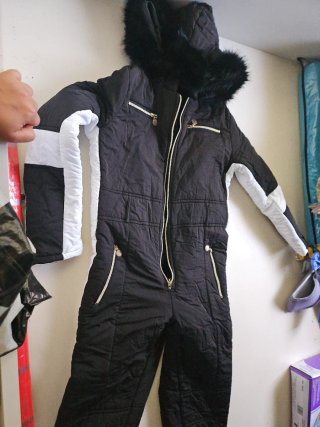Mono de Nieve Mujer Negro con Capucha talla S