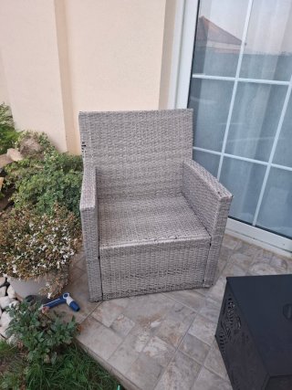 Sillones de jardín de mimbre gris