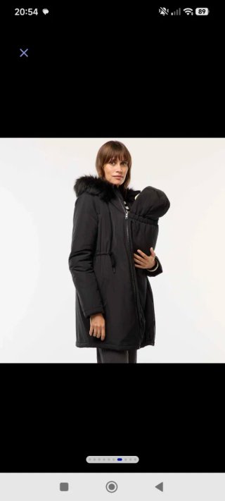Parka Maternidad Negra con Accesorios