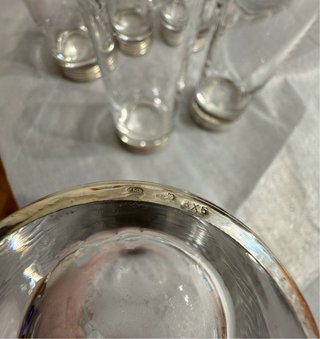 Caraffa e 6 Bicchieri Argento 800