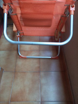 Silla playa baja naranja aluminio