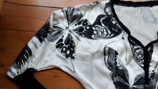 Blusa Zara Seda Mariposas Talla M