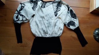 Blusa Zara Seda Mariposas Talla M