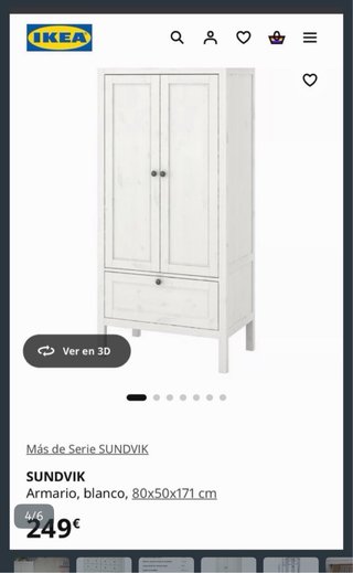 Armario infantil blanco con cajón