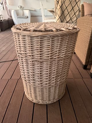 Cesto mimbre RIOA blanco