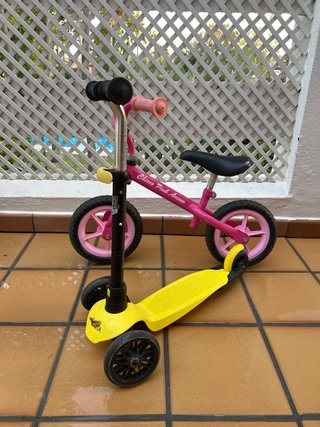 Bicicleta y patinete infantil