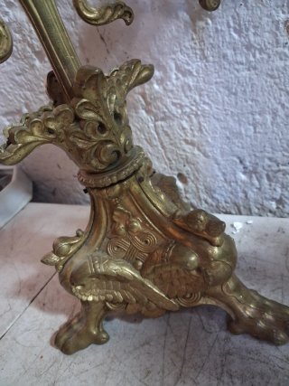 +100 AÑOS PAREJA CANDELABROS BRONCE B E