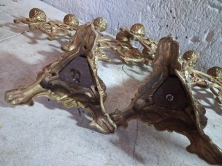 +100 AÑOS PAREJA CANDELABROS BRONCE B E