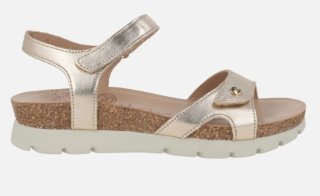 Sandalias doradas piel mujer