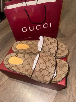 Chanclas Gucci GG Beige Canvas