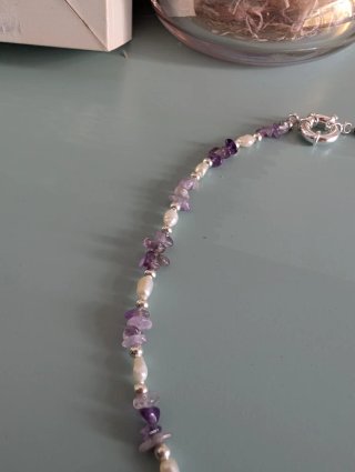 Collar Amatista y Perlas