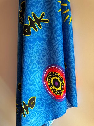 Foulard étnico senegalés azul intenso