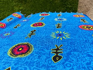 Foulard étnico senegalés azul intenso