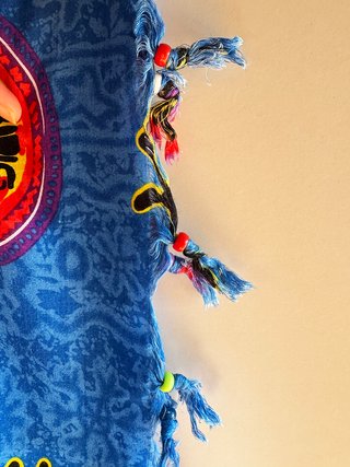 Foulard étnico senegalés azul intenso