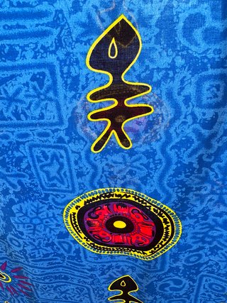 Foulard étnico senegalés azul intenso