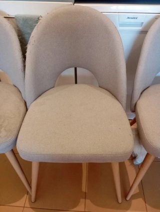 Juego de 4 sillas de comedor gris claro