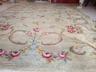 Alfombra grande estilo Savonnerie floral lana