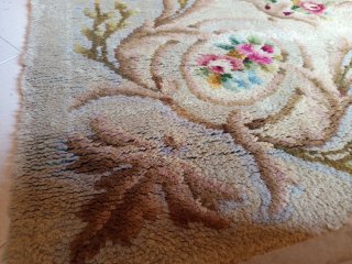 Alfombra grande estilo Savonnerie floral lana