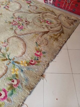 Alfombra grande estilo Savonnerie floral lana