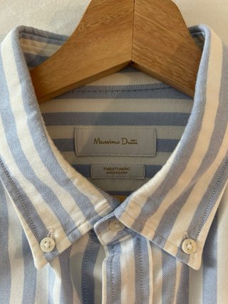 Camisa Rayas Azul y Blanco Massimo Dutti
