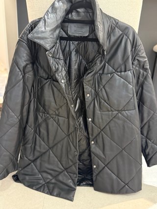 Abrigo acolchado piel Massimo Dutti
