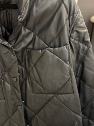 Abrigo acolchado piel Massimo Dutti