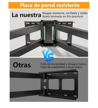 Soporte TV Pared Extensible Negro