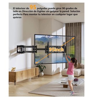 Soporte TV Pared Extensible Negro