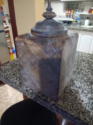 Jarrón Tibor Metálico y Madera