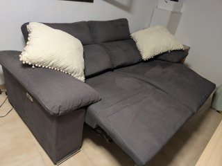 Sofá reclinable eléctrico gris