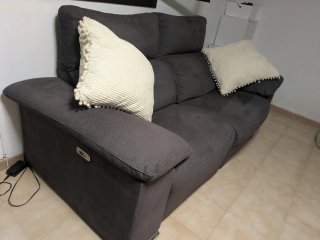 Sofá reclinable eléctrico gris
