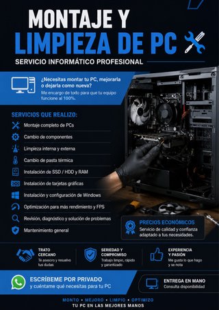 ️ MONTAJE Y LIMPIEZA DE PC