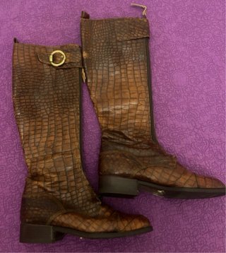 Botas Looky Piel Cocodrilo Marrón Talla 36