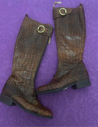 Botas Looky Piel Cocodrilo Marrón Talla 36