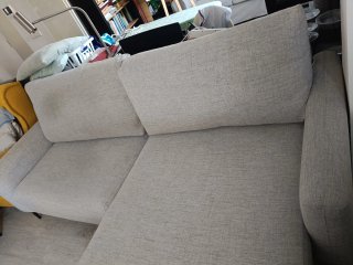 Sofá modular beige y gris