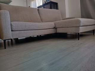 Sofá modular beige y gris