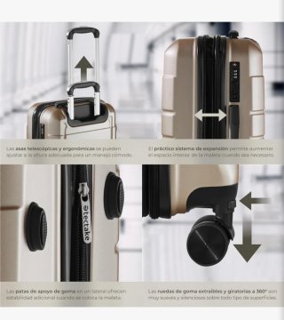 Maleta de viaje XL 100L tectake dorada