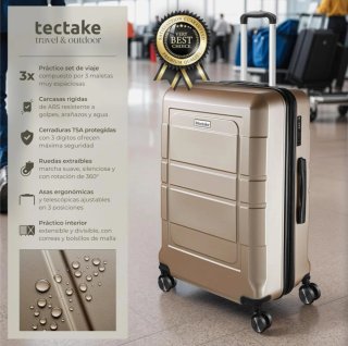 Maleta de viaje XL 100L tectake dorada
