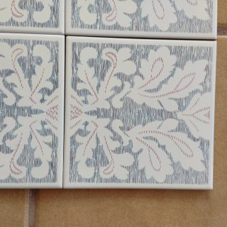 4 Azulejos Florales Vintage Azules sin uso