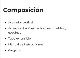 Aspirador vertical con accesorios