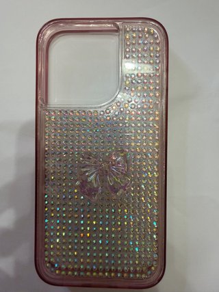 Funda iPhone 15 Pro con Brillantes y Lazo