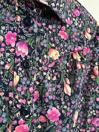 Vintage retro handmade floral long sleeve blouse