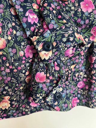 Vintage retro handmade floral long sleeve blouse