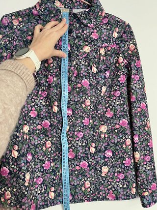 Vintage retro handmade floral long sleeve blouse