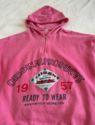 Sudadera con capucha rosa vintage