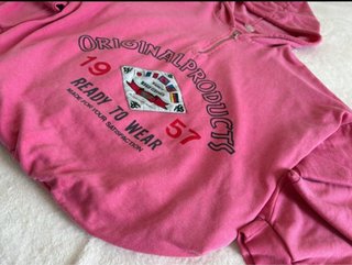 Sudadera con capucha rosa vintage
