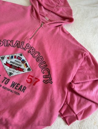 Sudadera con capucha rosa vintage