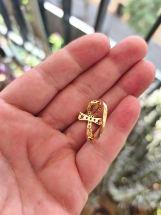 Anillo Cruz Egipcia Ankh Oro y Plata