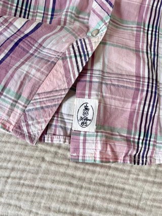 Tommy Hilfiger pink plaid cotton shirt XS