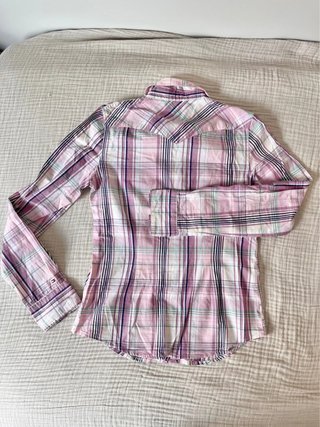 Tommy Hilfiger pink plaid cotton shirt XS